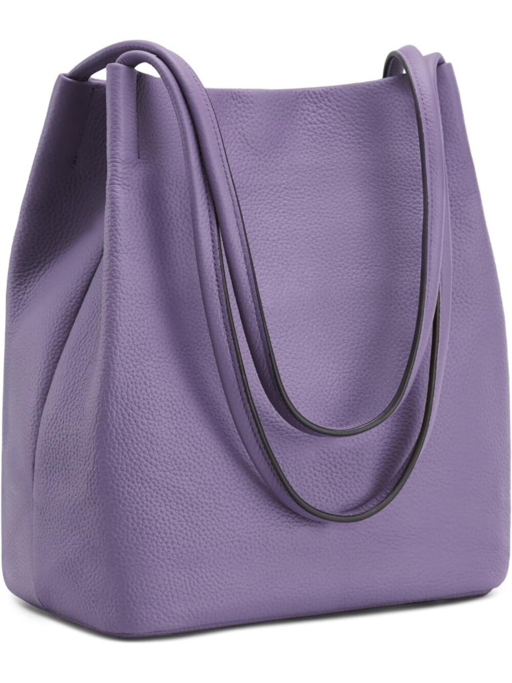 Women's Purple Soft Genuine Leather Totes Purses with Top Magnetic Snap Closure
